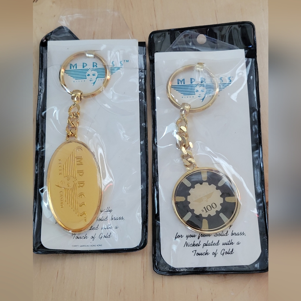 VTG NWT Lot of 2 Empress River CasinoKey & Card Holders / Key Rings